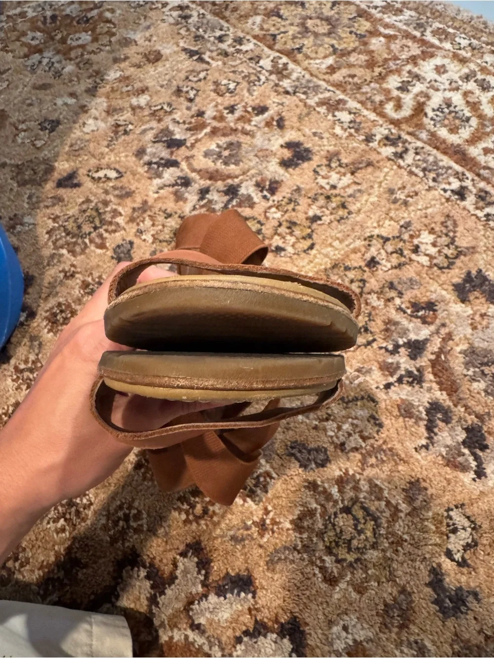 Sorel Ella III Leather & Elastic Flat Sandal size 9